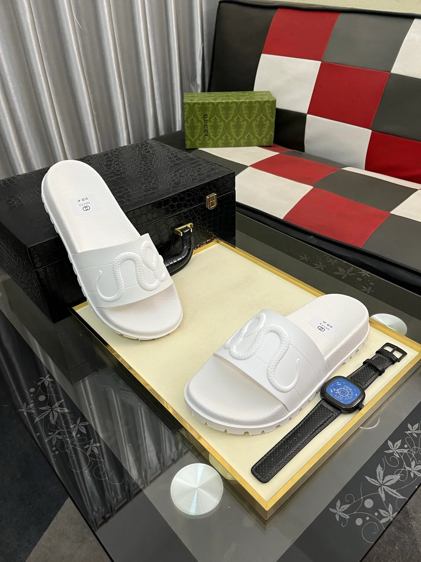 Men's men's shoes💰260⌚️⌚️ＧＵＣＣＩ.Gucci.Official website 1:1 popular slippers hot sale! Original original material 🩴 SIZE: 38-46 (45.46 non-refundable)